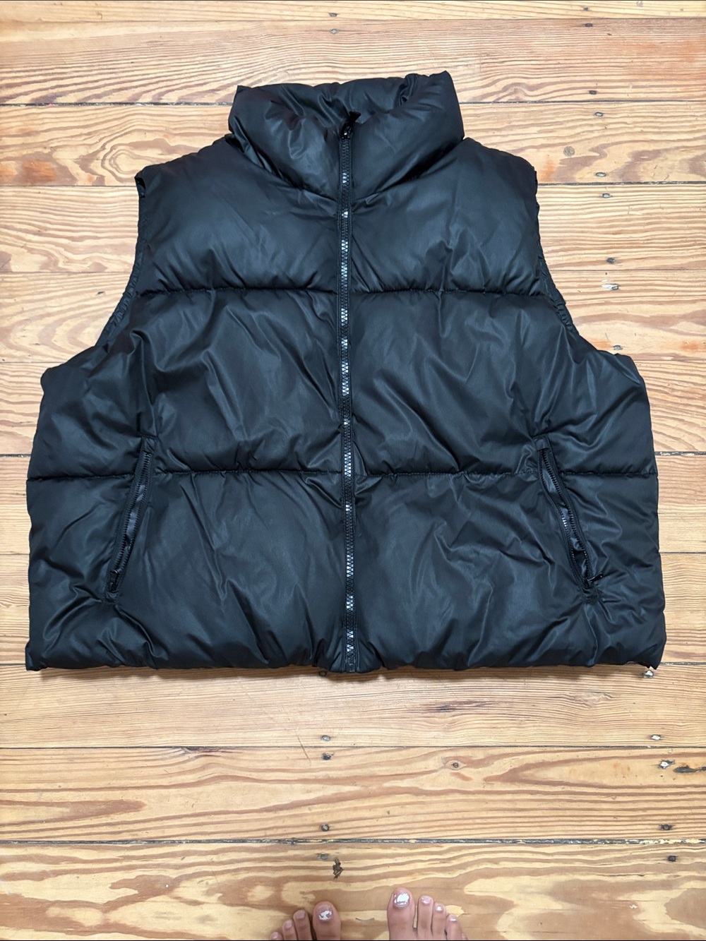 Target Black Quilted Puffer Vest with High Collar